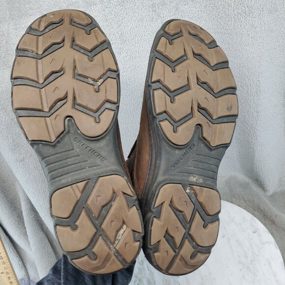 Skechers Shoes Mens Size 9 Brown Leather Resment Korver Ankle Boots *Read* - Picture 7 of 11